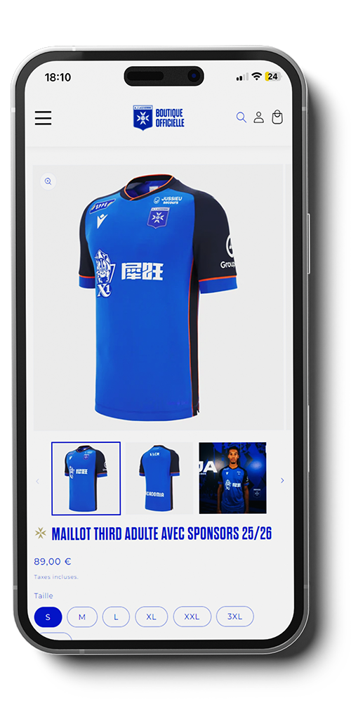 Boutique de l'AJ Auxerre au format mobile